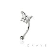 BUTTERFLY CZ 316L SURGICAL STEEL CURVED BARBELL/EYEBROW